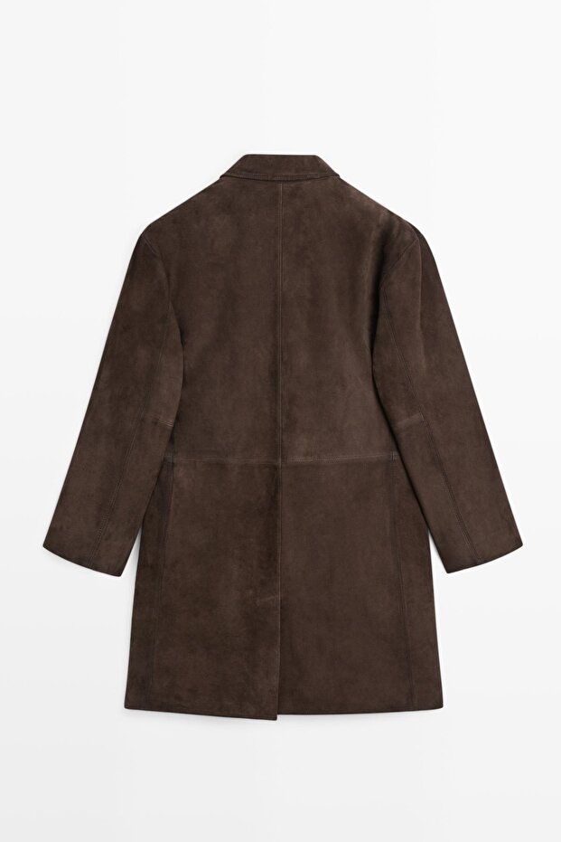 Uzun süet deri kaban - 8