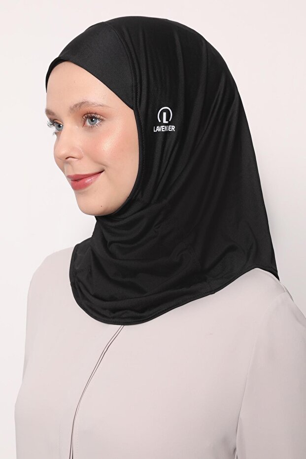 Siyah Hijab Sport Bone - 1