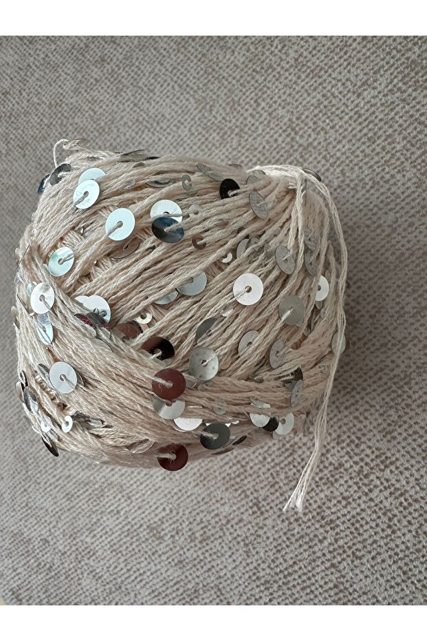 Shine Pullu İp - Krem Renk - 1