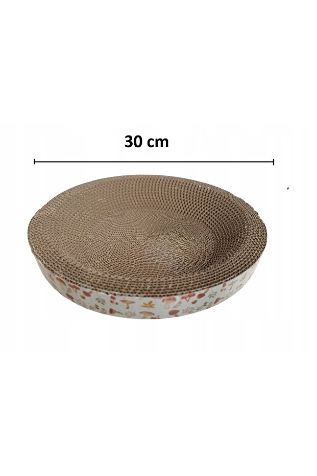 Circular cat scratcher, with catnip, 30 x 8 cm, cardboard, brown - 3