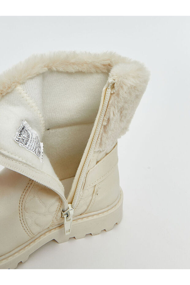 LCW STEPS Ekru Kürklü Kız Bebek Bot - 7