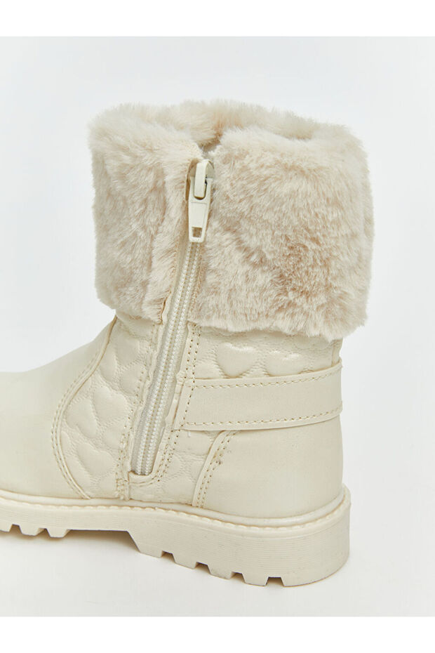 LCW STEPS Ekru Kürklü Kız Bebek Bot - 6