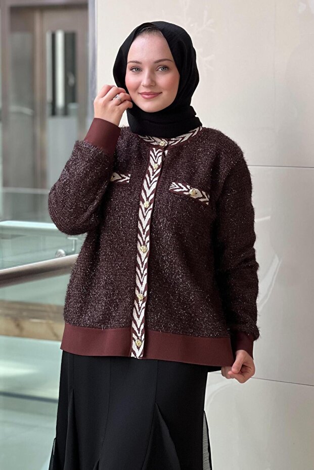 Ribanalı Sim İpli Triko Hırka - 2