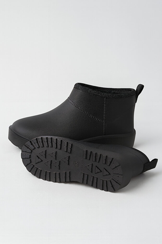 Kadın Siyah İçi Kürklü Su Geçirmez Faylon Yağmur Botu BYNDUMFAY02 - 8