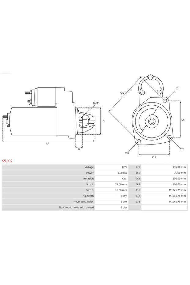 Starter Mazda 2/3 - 5
