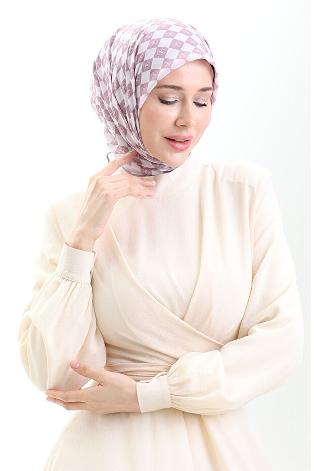 وشاح ناعم منقوش 70294-01 بودرة - 2