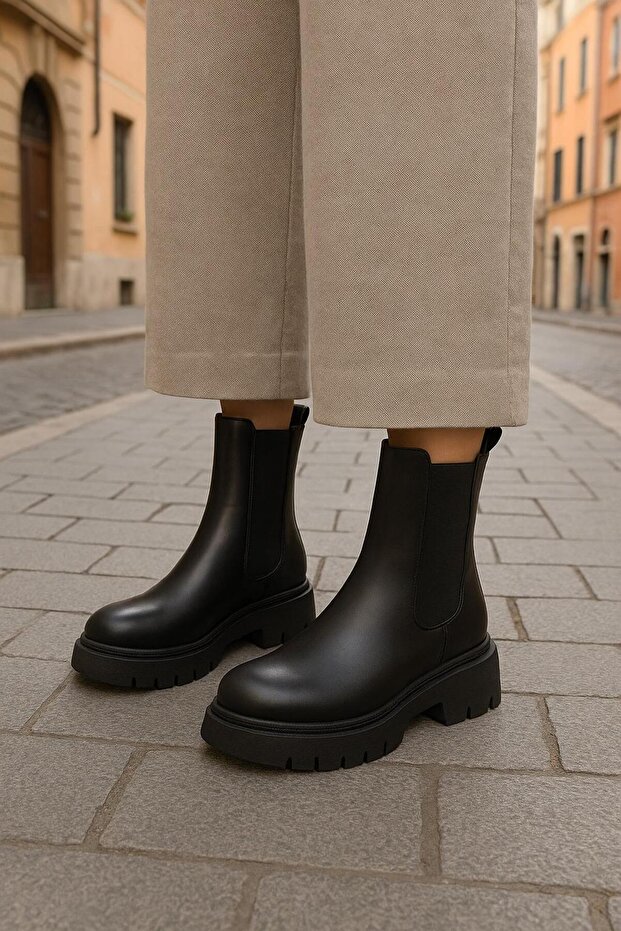 Women's Boots Rubber Detail Non-Slip Sole Boots