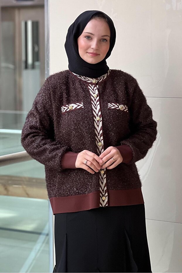 Ribanalı Sim İpli Triko Hırka - 3