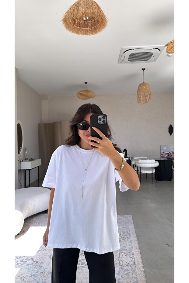 Λευκό μπλουζάκι Basic Crew Neck - 5