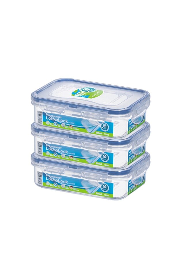 360ml Rectangular Food Container (Pack of 3)
