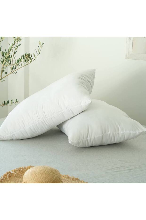 800 Gr Silicone Filled Pillow Set – Pack of 2, Soft and Plump, Microfiber Fabric, 50X70 cm