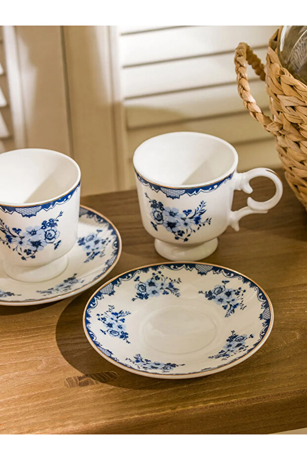 LCW HOME Mavi Baskılı 2 Kişilik Porselen Kahve Fincan Takımı 90 Ml - 2