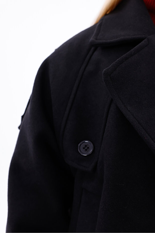 سترة كاشي كبيرة الحجم بحزام - 8