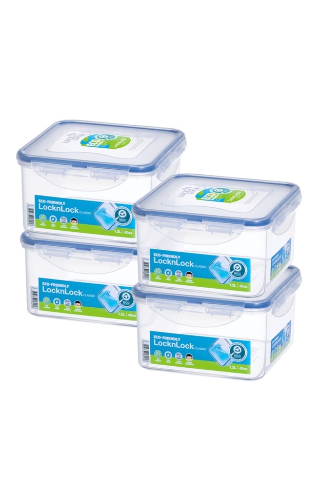 1.2L Square Food Container (Pack of 4)