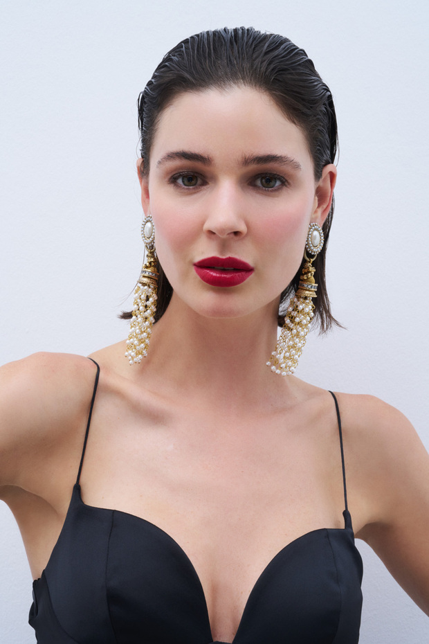 Pearl Cascade İnci Püskül Klipsli Küpe - 4