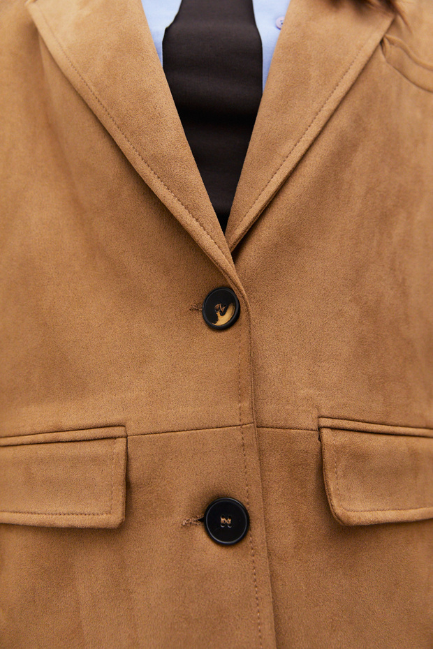 Oversize Süet Ceket - 8