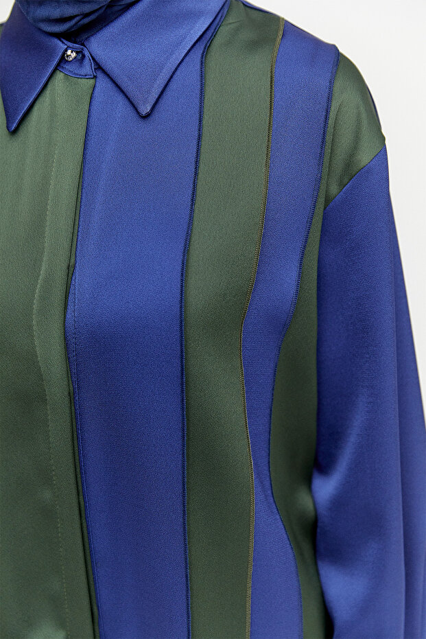 Çift Renk Saten Tunik - 6