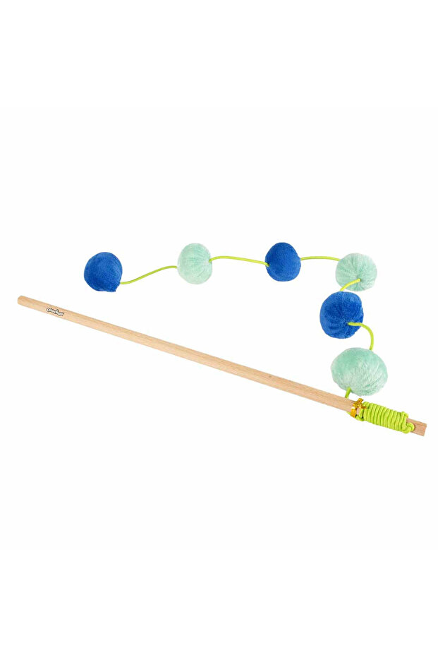 Coockoo Jolly Jumper Cat Wand Chase Toy - Blue & Green/40x4x4cm