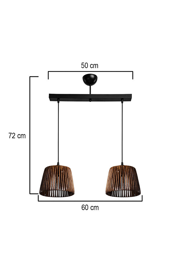 ROYA 2Lİ SIRALI AVİZE EL YAPIMI RUSTİK SALON OTURMA ODASI - 3