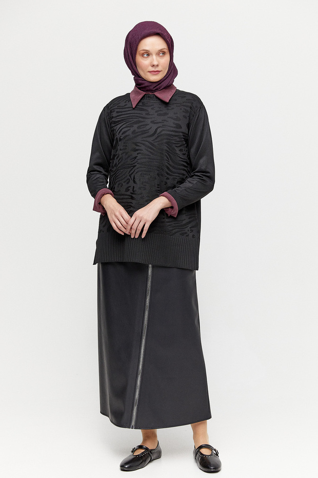 Karma Desenli Triko Tunik - 1