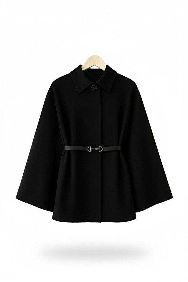 Women's Belted Cashmere Poncho New Season Beeke-8279