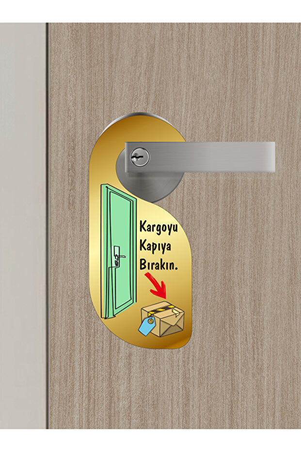 Kargoyu Kapıya Bırakın Kapı Askısı Kapı Uyarı Levhası - 3