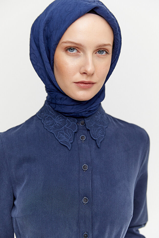 Kuşaklı Lyocell Elbise - 5