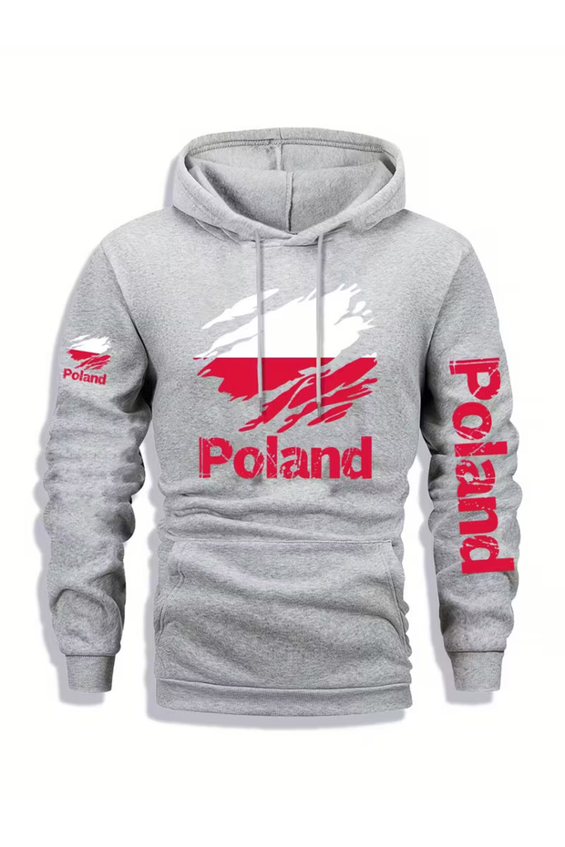 Poland Patterned Premium Hooded Sweatshirt