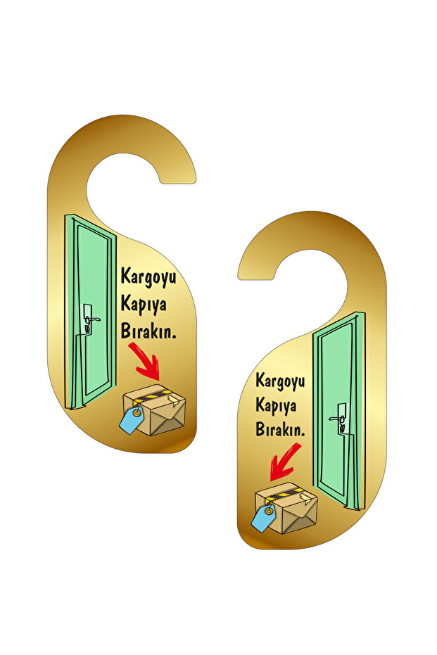 Kargoyu Kapıya Bırakın Kapı Askısı Kapı Uyarı Levhası - 1