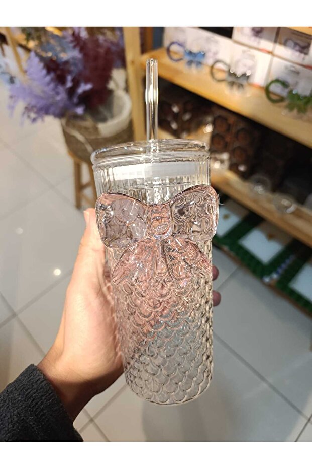 600 ML CAM PİPETLİ BARDAK (ÜRÜN KOMPLE CAMDIR) - 1
