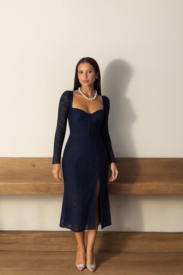 Yırtmaçlı Tül ELBİSE - 1