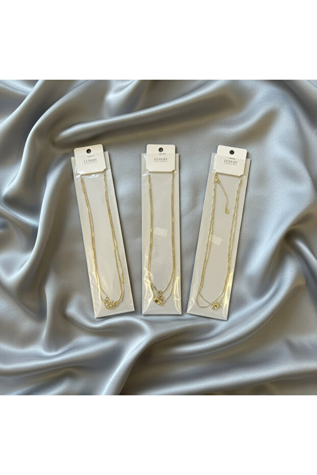 Gold steel chain necklace