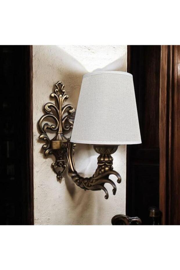 Grape Kol Zamak Metal Sconce with Antique Finish, Cream Color, with Hat