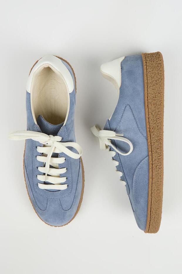Palminteri 2 Men's Genuine Leather Lace-Up Blue-Ecru Sneakers