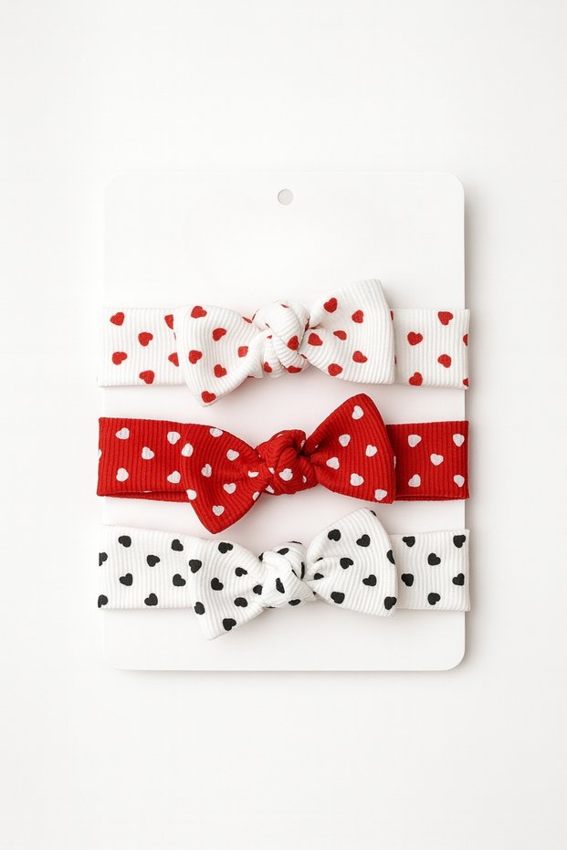Girl's White Red Heart Printed 0-12 Months Baby Bandana Camisole Knitted