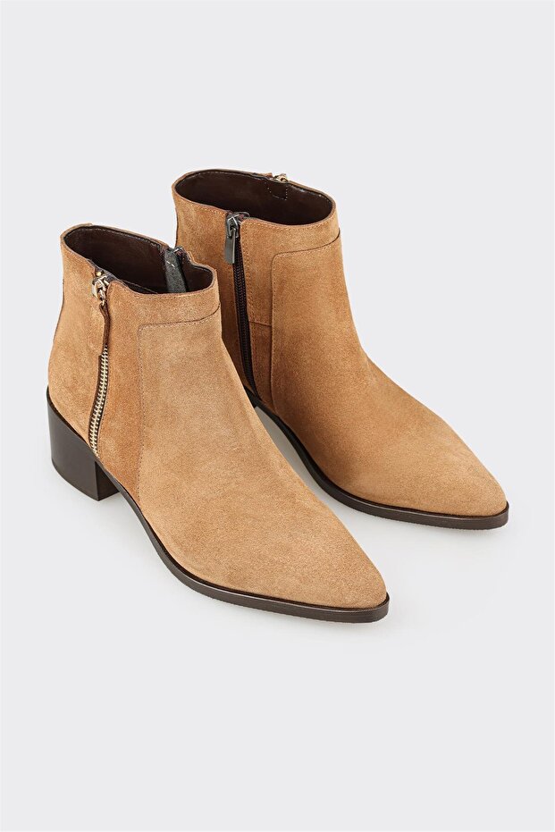 Taba Deri Kadın Klasik Bot - 2