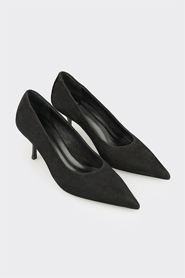 Siyah Deri Kadın Stiletto - 2