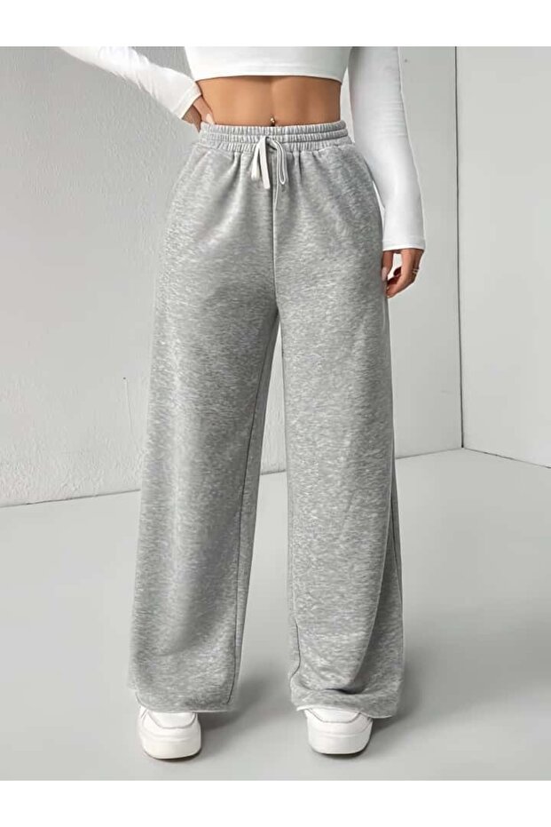 Γκρι φαρδύ γυναικείο φούτερ - 1