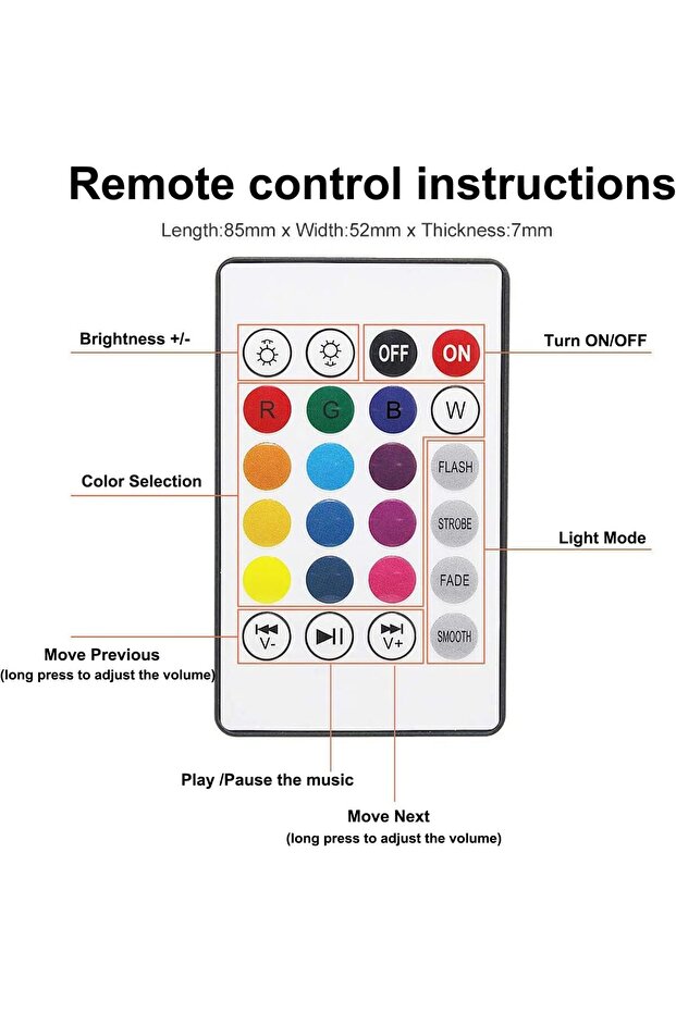 LED bulb with integrated Bluetooth speaker and 24-key remote control, color and music control - 4