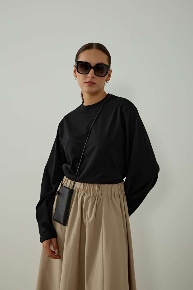 Basic Siyah Bluz - 4