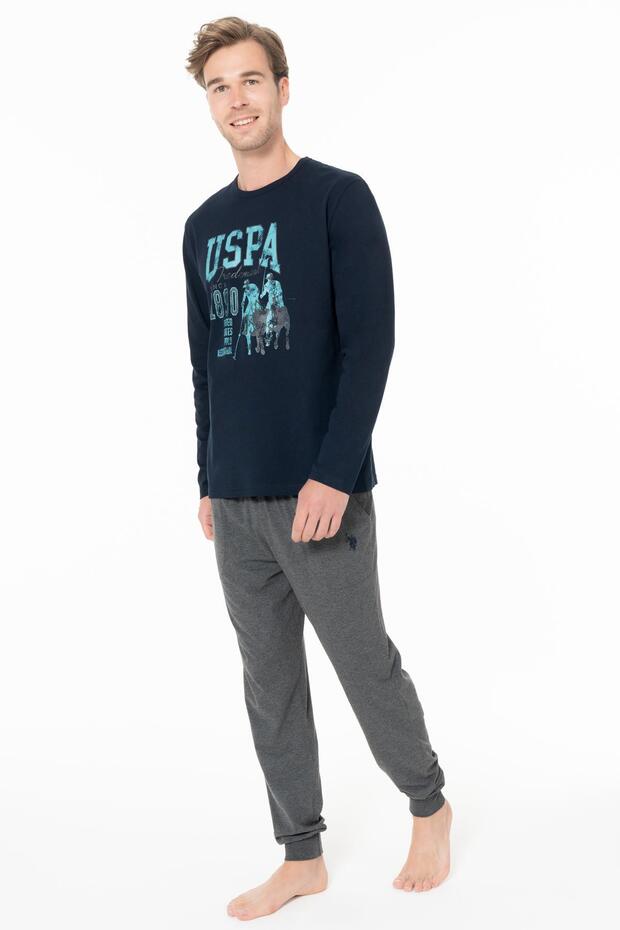 Men's Combed Cotton Slim Fit Printed Loungewear Top and Bottom Set