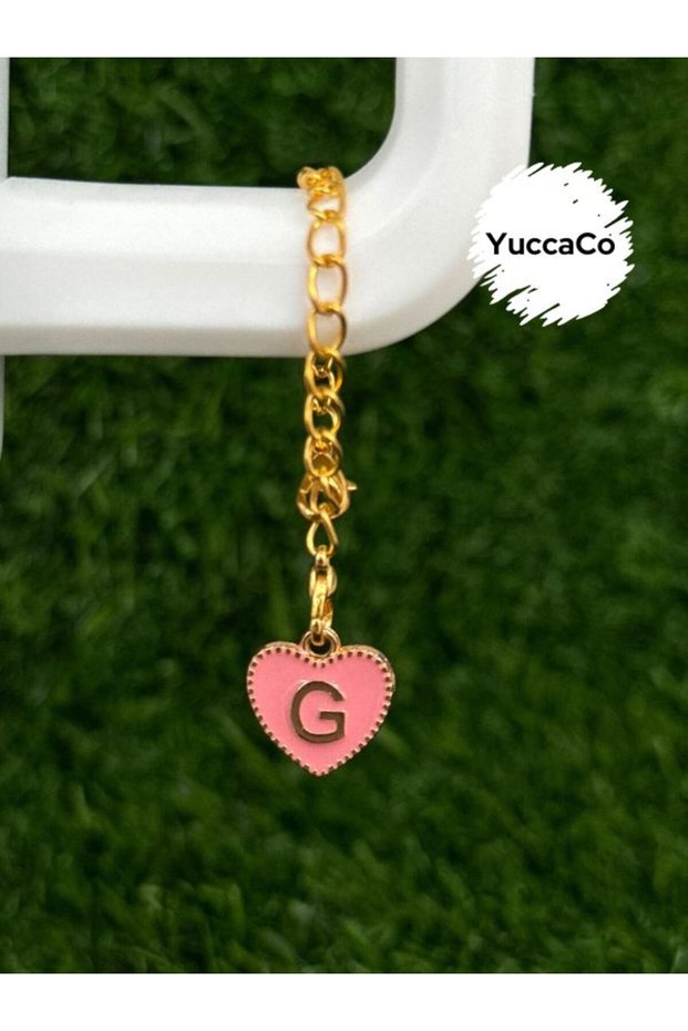 Letter g Pink Heart Thermos Compatible Accessory/Letter g Heart Thermos Charm/Letter Thermos Ornament