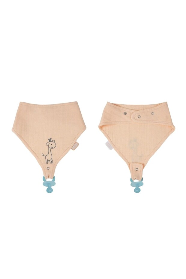 Muslin Apron with Pacifier Strap 837 Salmon