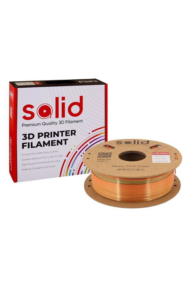 Solid Silk Rainbow PLA Filament 1.75mm - 1Kg - 3