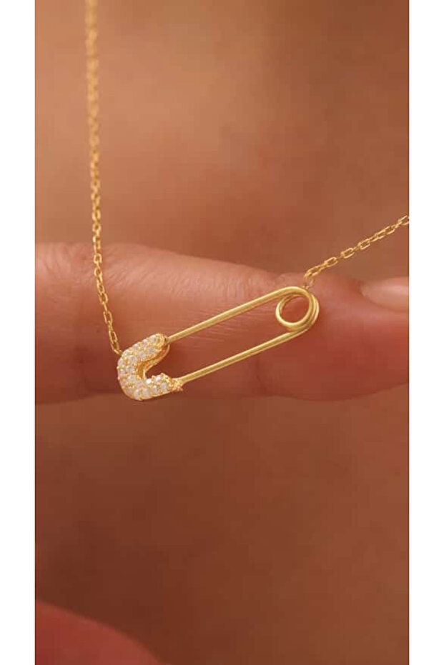 Taşlı Çengel Kolye 925 Ayar - 1