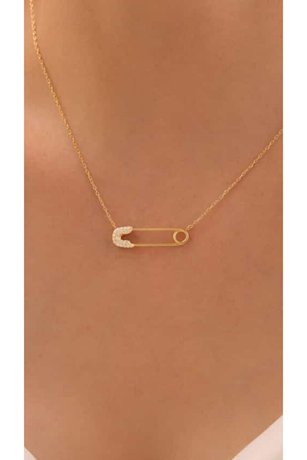 Taşlı Çengel Kolye 925 Ayar - 3