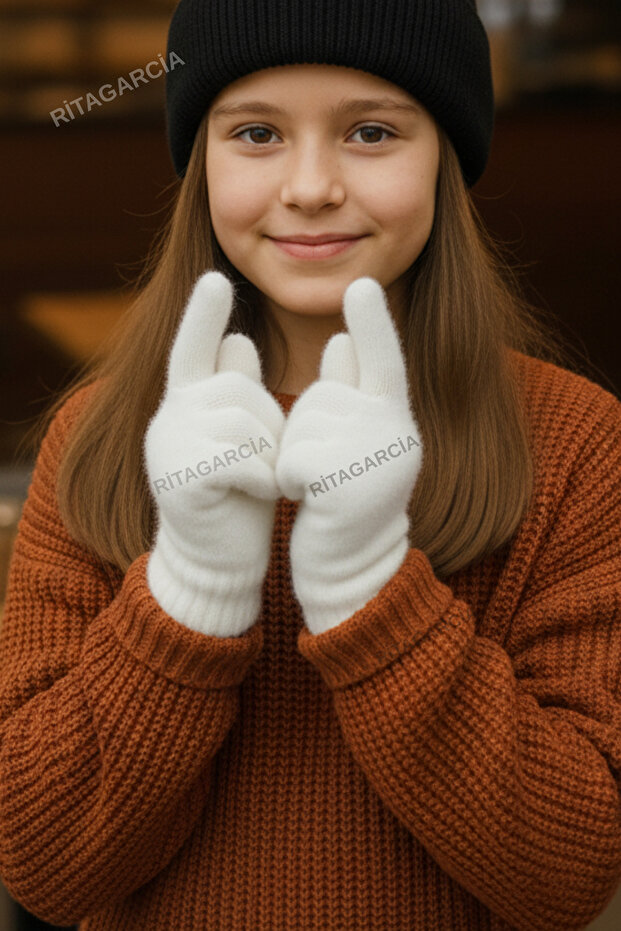 Peluş Çocuk Eldiven - 1