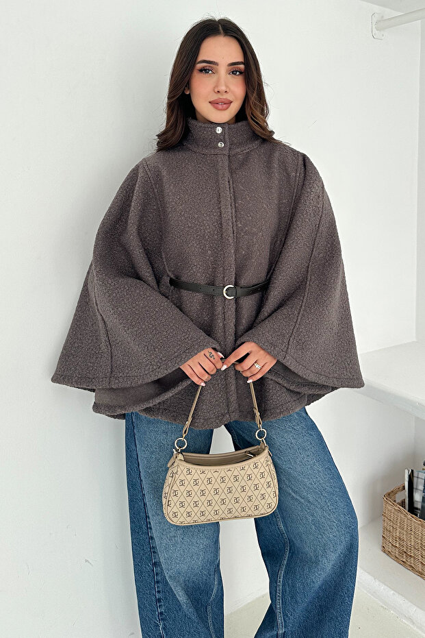Women's Belted Poncho Coat – Strong & Sophisticated Style