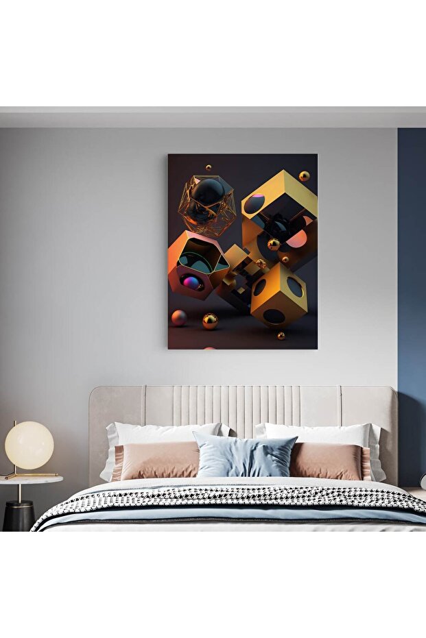 geometric elements, yellow, brown, purple, code 1096 - 4