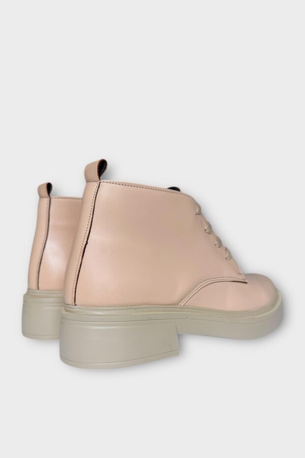 Kauçuk Yüksek Taban Kadın Bot BEJ - 5